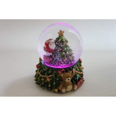 Gisela Graham Christmas Glassware, Snow Globes Led Colour Changing Santa Christmas Snowglobe