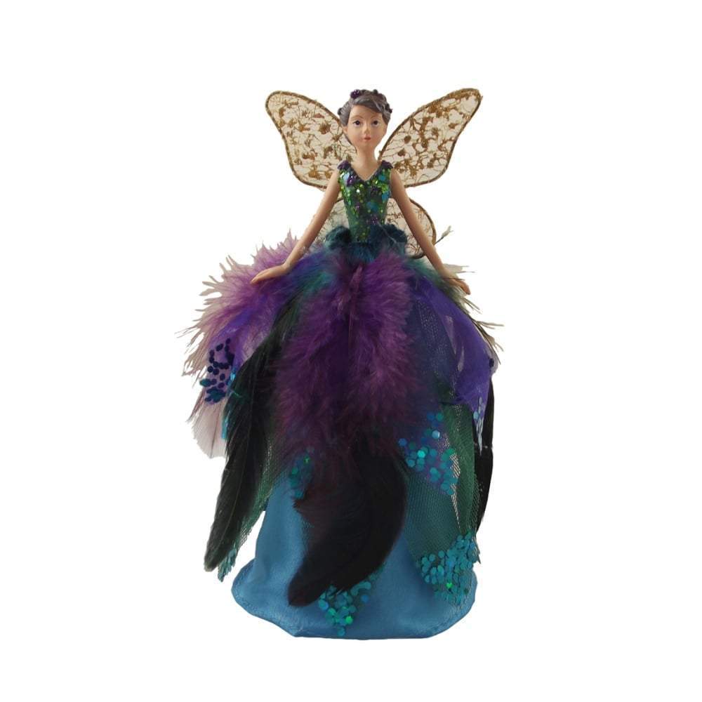 Gisela Graham Christmas Christmas Decorations Peacock Fairy Tree Topper