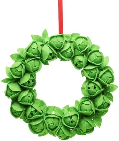 Sass & Belle Christmas Christmas Decorations Felt Brussels Sprout Novelty Christmas Wreath